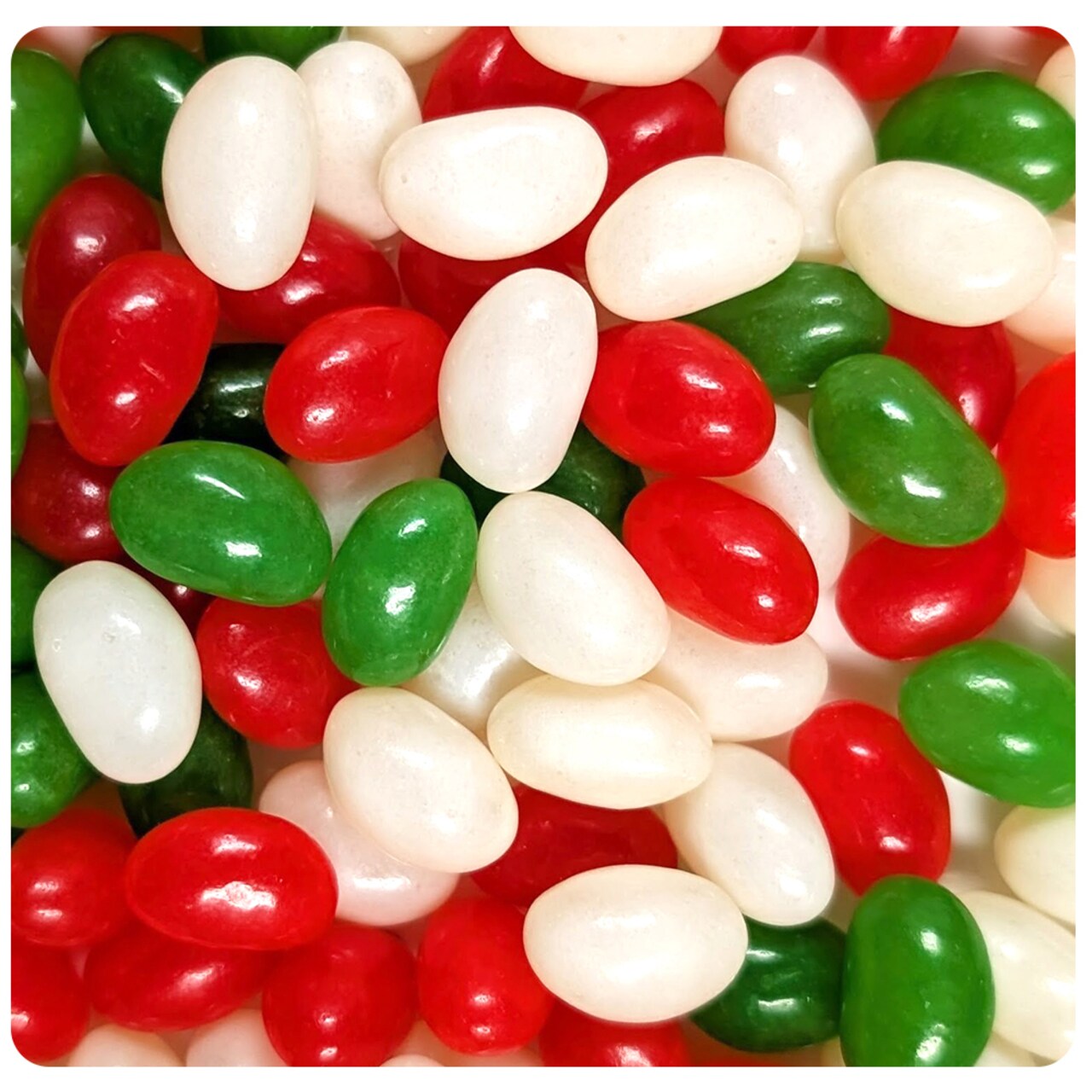 Red, Green & White Christmas Jelly Bean Candy Mix For DIY Holiday Favors, Goodie Bags, Stocking Stuffers, Christmas Gifts & More